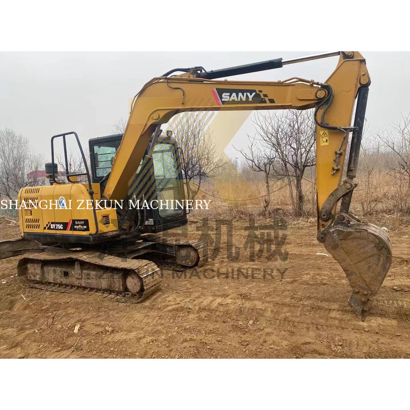 Escavatore Sany SY75C crawler usato a Shanghai con 55 KW di potenza e 7000 kg di peso