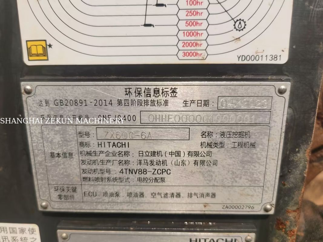 Escavatore Hitachi ZX60C-6A del 2023, 2785 ore di funzionamento, peso operativo 5, conforme allo standard sulle emissioni Tier 3 / Stage III